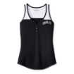 Picture of Women's Star Spangled Banner Henley Tank - Black Beauty