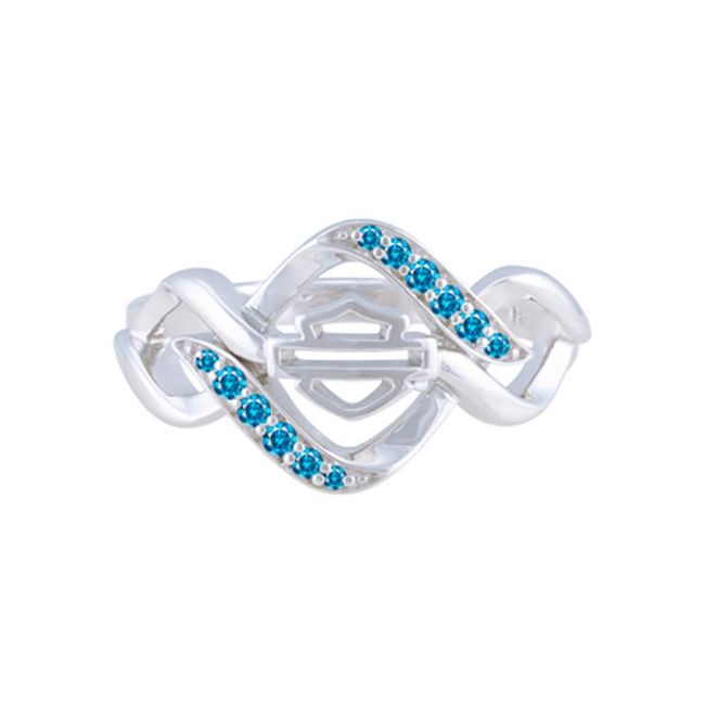 Picture of Women's Interlock Blue Bling Stone Ring