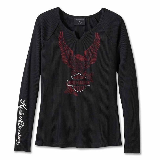 Picture of Women's Flying Eagle Long Sleeve Thermal Knit Top - Black Beauty